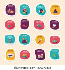 Halloween bubble speech banner design flat background set, eps10