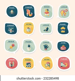 Halloween bubble speech banner design flat background set, eps10, dummy text