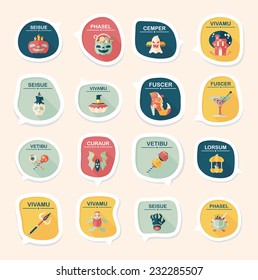 Halloween bubble speech banner design flat background set, eps10, dummy text