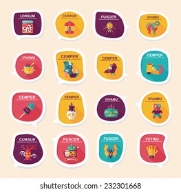 Halloween bubble speech banner design flat background set, eps10, dummy text