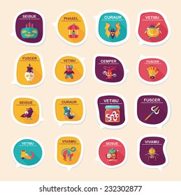 Halloween bubble speech banner design flat background set, eps10, dummy text