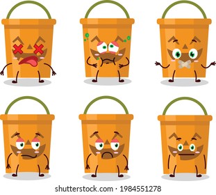 Halloween bucket cartoon character with nope expression