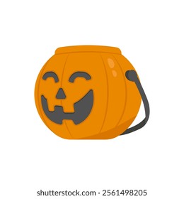 Halloween Bucket, Halloween Vector Illustration, Isolated