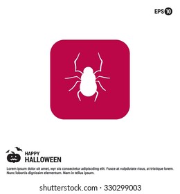 Halloween Bug icon. Halloween Flat Color Icon.  simple minimal, flat, solid, mono, monochrome, plain, contemporary style. Vector illustration web internet design elements