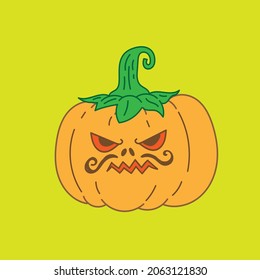calabaza voluminosa de halloween linda ilustración vectorial