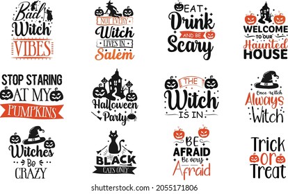 Halloween Bundle 12 Clean Designs Shirt Typography Design 