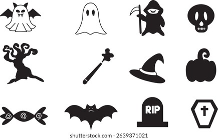 halloween bundles set clip art vector