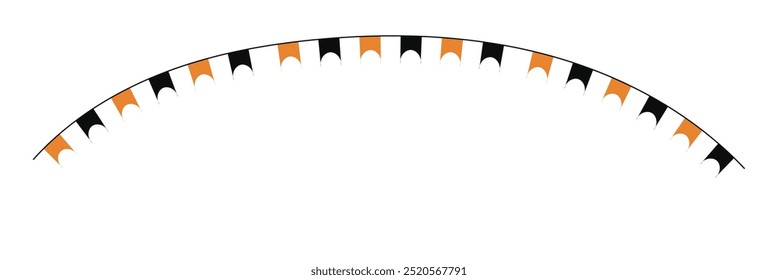 Bunting de Halloween, guirnalda de bandera negra y naranja, banderines de triángulo, decoración del partido. Halloween. Bandera de fiesta de Halloween. Eps 10.