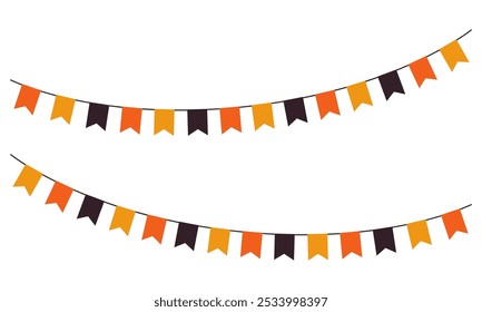 Halloween bunting flat vector isolated on white background.