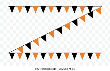 Halloween bunting isolated on a white background. Halloween bunting. Halloween party vector.