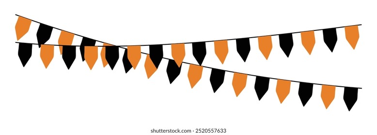 Halloween bunting isolated on a white background. Halloween bunting. Halloween party vector.