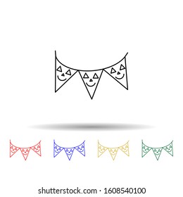 halloween bunting pack multi color style icon. simple thin line, outline vector of halloween icons for ui and ux, website or mobile application