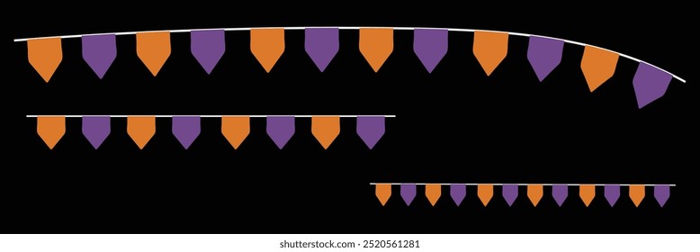 Halloween buntings. Paper flags for Halloween celebration on isolated background. Halloween. Eps 10.