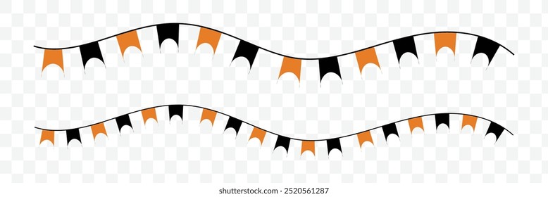 Halloween buntings. Paper flags for Halloween celebration on isolated background. Halloween. Eps 10.