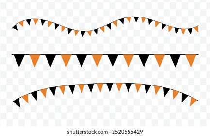 Halloween buntings. Halloween party fun garland. Halloween party buntings vector. Eps 10.