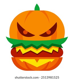 Ilustração de arte vetorial de hambúrguer de Halloween