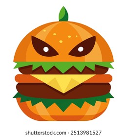 Ilustração de arte vetorial de hambúrguer de Halloween