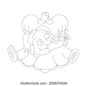 Halloween. Una muñeca zumbante con la cabeza cortada. Estilo Doodle. Ilustración de material vectorial aislada en fondo blanco.