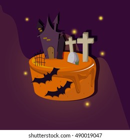 Halloween Cake with Castle Poster, Background