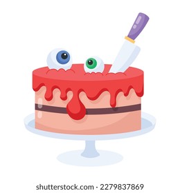 Torta de Halloween con tapón de globo ocular, pegatina plana 