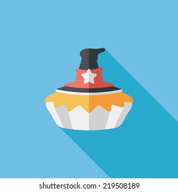 Halloween cake flat icon