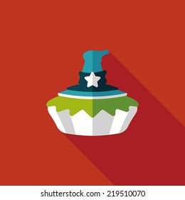Halloween cake flat icon with long shadow,eps10