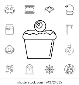 halloween cake icon. Set of Halloween icons on white background