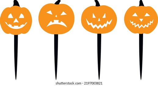 Halloween cake toppers with pumpkin templates for laser cutting