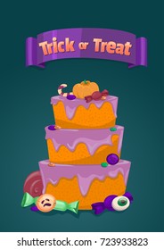 Halloween cake. Trick or treat.