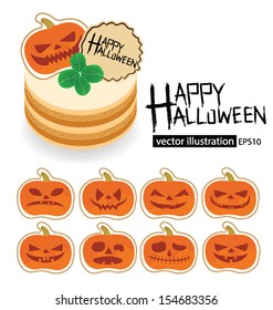 Halloween cake vector illustration.