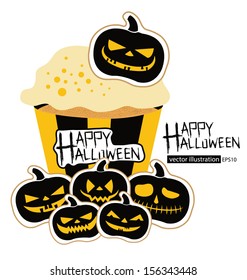 Halloween cake vector illustration.