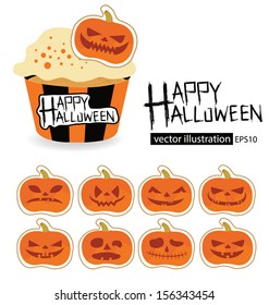 Halloween cake vector illustration.