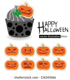Halloween cake vector illustration.