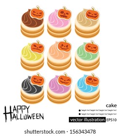 Halloween cake vector illustration.