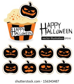 Halloween cake vector illustration.