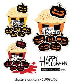Halloween cake vector illustration.