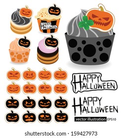 Halloween cake vector illustration.