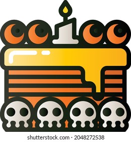 Halloween cake vector illustration design flat