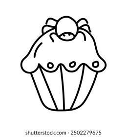 Halloween cake. Vector illustration in doodle style