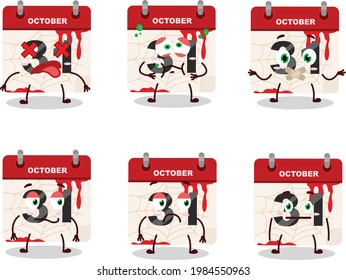Halloween calendar cartoon character with nope expression