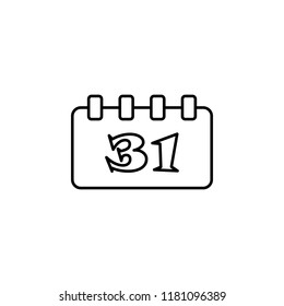 Halloween calendar icon. Element of Halloween holiday icon for mobile concept and web apps. Thin line Halloween calendar can be used for web and mobile