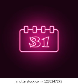 Halloween calendar icon. Elements of Halloween in neon style icons. Simple icon for websites, web design, mobile app, info graphics