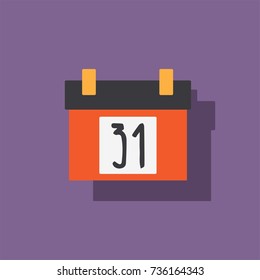 Halloween calendar icon, vector illustration design. Halloween collection.
