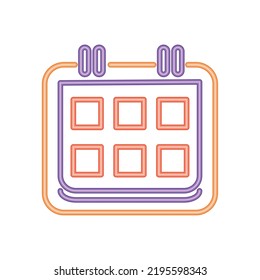 halloween calendar neon icon isolated