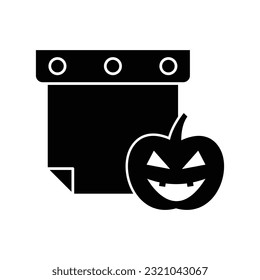 Halloween Calendar Page icon design. isolated on white background. vector illustration
