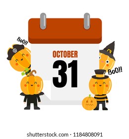 Halloween calendar vector.