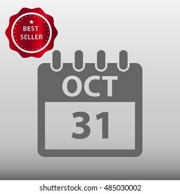 Halloween Calendar Vector Icon Illustration