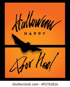Halloween calligraphy. Hand drawing lettering vector illustration. Halloween lettering design.