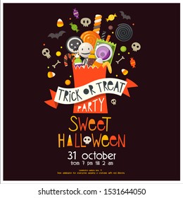 Halloween - Candies Bucket, Font and Characters Creator for Poster, Banner & Flyer