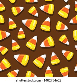 Halloween Candies Festive Seamless Vector Textile Pattern